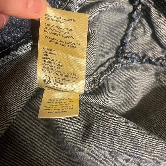 Free People We The Free Izzie Cargo Denim Shirt Jacket Shacket Indigo Blue XS - Picture 8 of 8